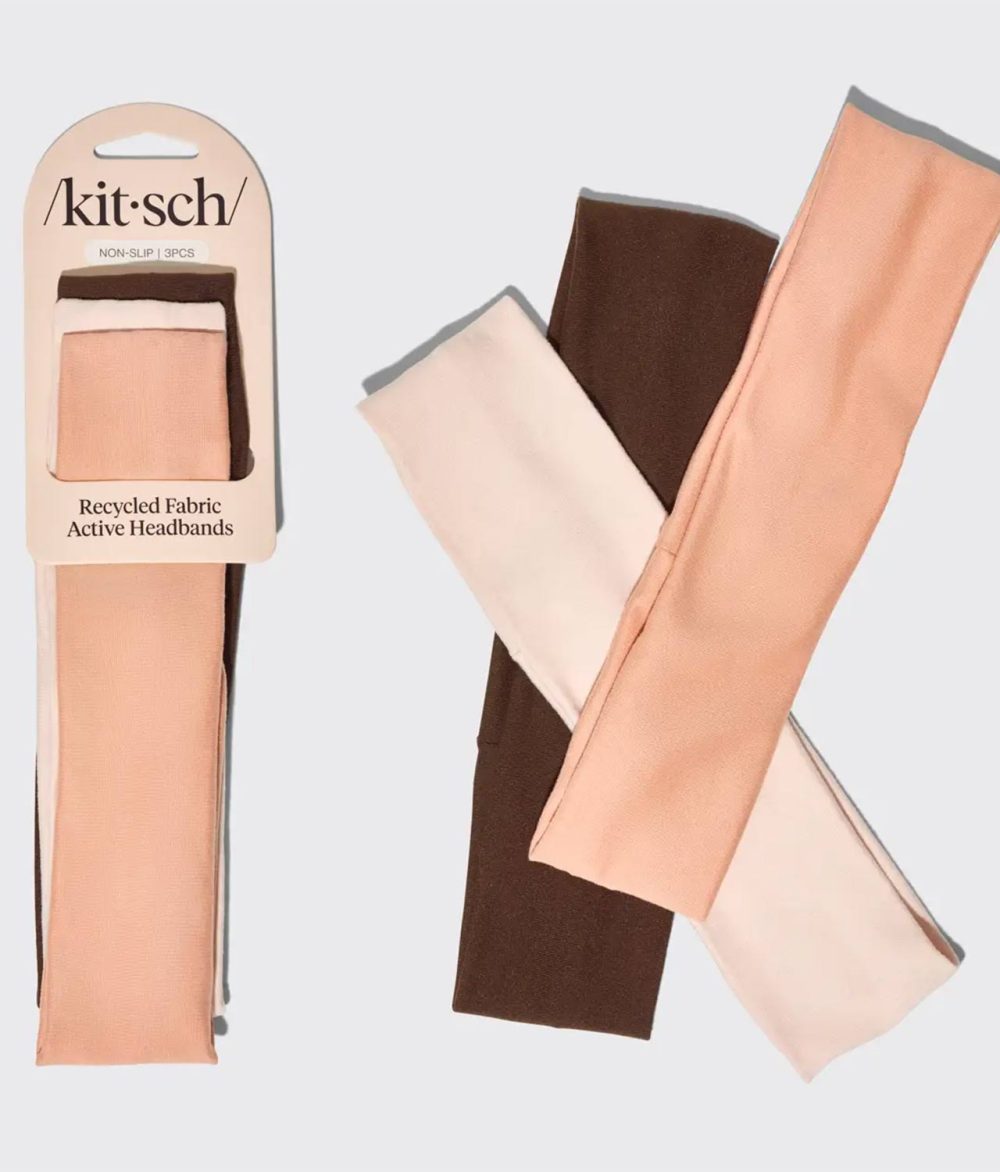 Kitsch Dehnbare Stirnbänder 3er-Set Palisanderholz